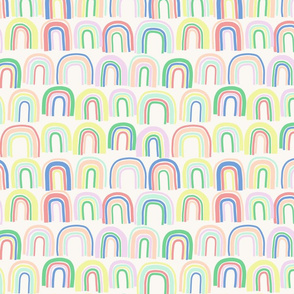 Rainbows in Rows offwhite