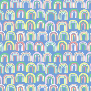 Rainbows in Rows - Royal Blue