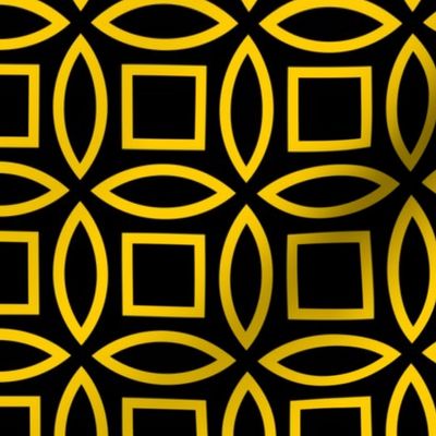Geometric Pattern: Intersect Outline: Black/Yellow