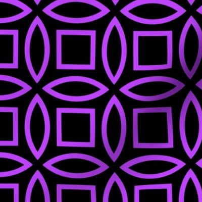 Geometric Pattern: Intersect Outline: Black/Purple