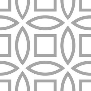 Geometric Pattern: Intersect Outline: White/Silver