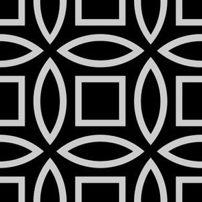 Geometric Pattern: Intersect Outline: Black/Ash