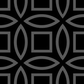 Geometric Pattern: Intersect Outline: Black/Granite