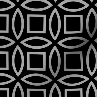 Geometric Pattern: Intersect Outline: Black/Silver