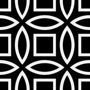 Geometric Pattern: Intersect Outline: Black/Snow