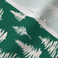 Fir tree vector seamless pattern on green