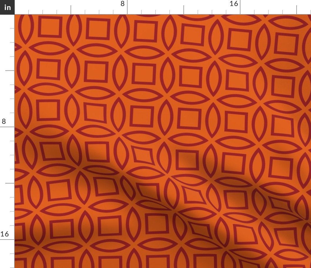 Geometric Pattern: Intersect Outline: Blood Orange