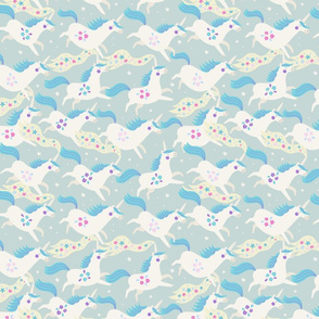 Chubby Unicorn Run - Aqua