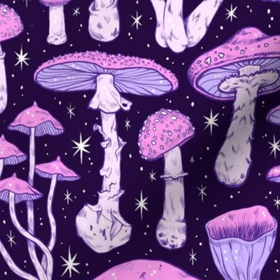Deadly Mushrooms Dark Purple