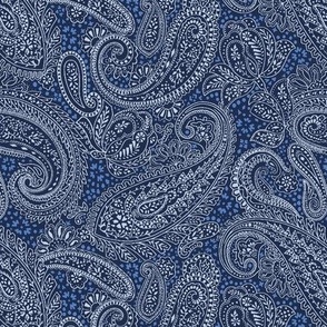 very small Paisley Positivity - indigo blue tones 2