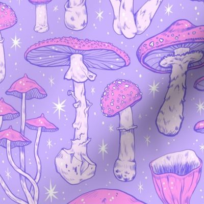 Deadly Mushrooms Pastel Purple