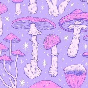 Deadly Mushrooms Pastel Purple