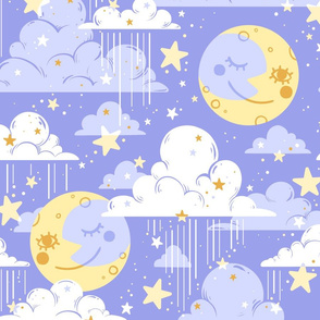 Rainy Night Sky in Pastel Blue
