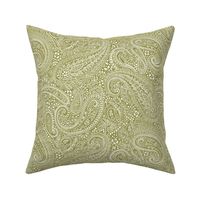 small Paisley Positivity olive white