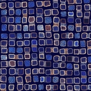 Dark blue watercolor squares