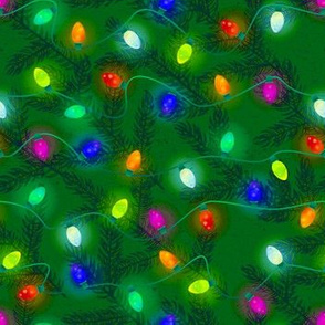 Holiday Lights on Green  (small scale)