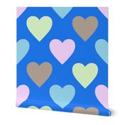 24" - Pop Art Candy Pastel Hearts - Large-Scale