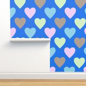 24" - Pop Art Candy Pastel Hearts - Large-Scale