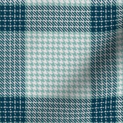 Houndstooth Checkerboard Plaid in Blue and Turquoise