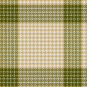 Houndstooth Checkerboard Plaid in Peach and Olive Green