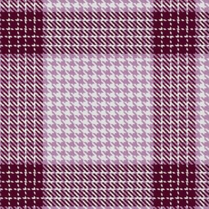 Houndstooth Checkerboard Plaid in Dusty Rose and Burgundy Red
