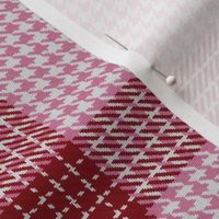 Houndstooth Checkerboard Plaid in Pink and Dark Red