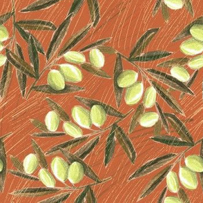 Olives on terracotta b/g