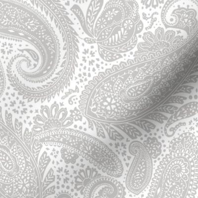 small Paisley Positivity white light grey