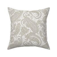 small Paisley Positivity white and mushroom color