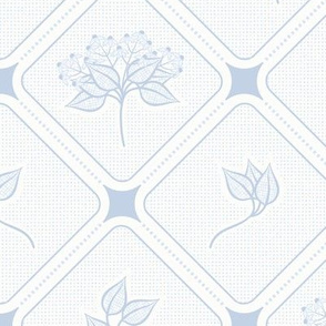 Glenbriar Square: Chambray Blue Botanical, Blue & White Floral