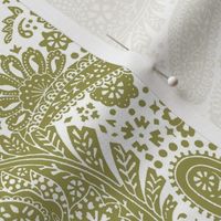 small Paisley Positivity white olive