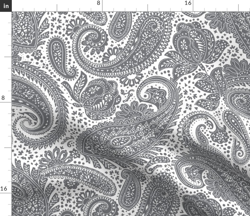 large Paisley Positivity dark grey