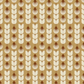 Prairie Nouveau- Wild Grass Head Stripes- Gold- Regular Scale