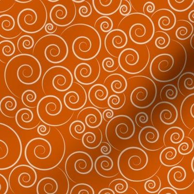 small scale spirals - zen spirals burnt orange I - spirals fabric