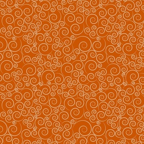 small scale spirals - zen spirals burnt orange I - spirals fabric