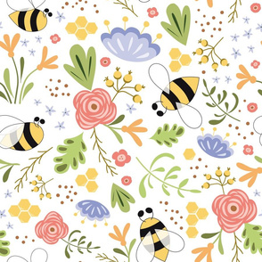 Summer bees and Flowers