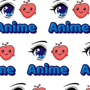 I Love Anime - Blue Eye Heart Pictogram