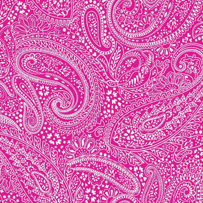 large Paisley Positivity magenta white