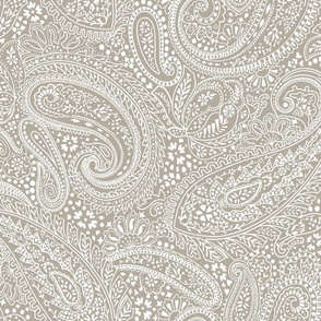 large Paisley Positivity - mushroom color