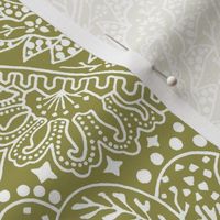 large Paisley Positivity olive white