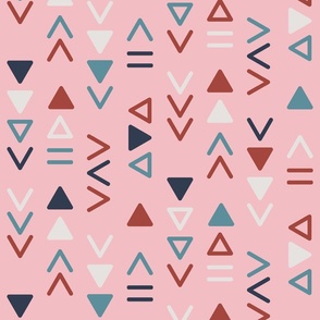 Aztec tribal arrows pastel pink red navy blue