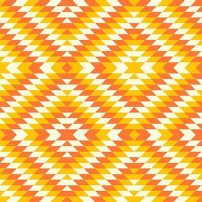 Large Aztec diamonds carrot orange yellow