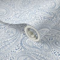 large Paisley Positivity blue grey and white