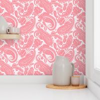 large Paisley Positivity red pink