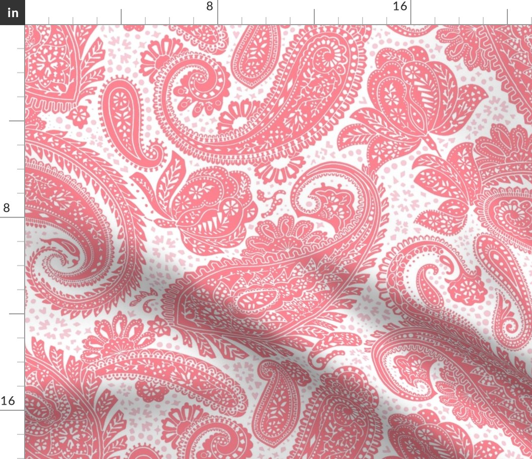 large Paisley Positivity red pink
