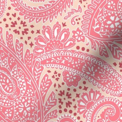 large Paisley Positivity red terracotta