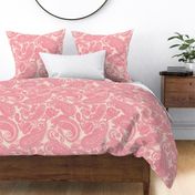 large Paisley Positivity red peach white