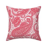 large Paisley Positivity white and scarlet red