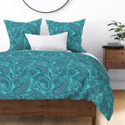 large Paisley Positivity teal tones