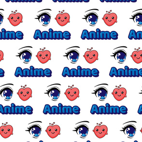 I Love Anime Blue Pictogram Large
